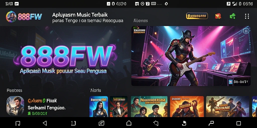 Screenshot gameplay utama 888FW menampilkan fitur musik interaktif.