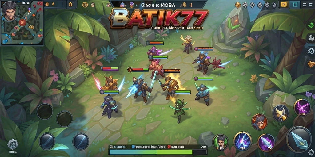 Tangkapan layar utama dari gameplay seru BATIK77 dalam MOBA.