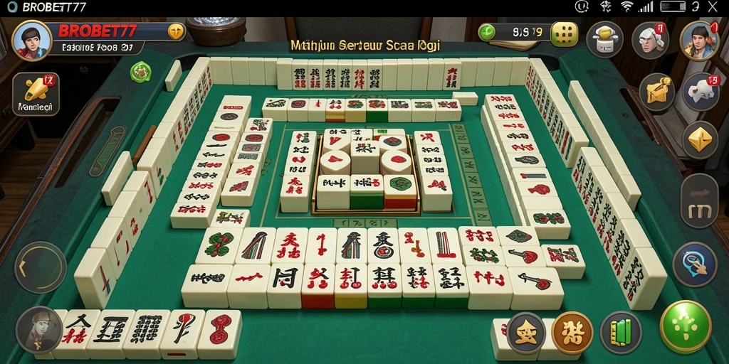 Tampilan gameplay Mahjong yang mendebarkan di BROBET77.