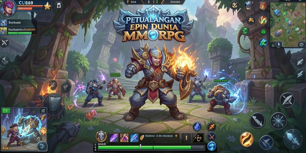 Tangkapan layar menunjukkan aksi seru dalam gameplay MMORPG CU888.