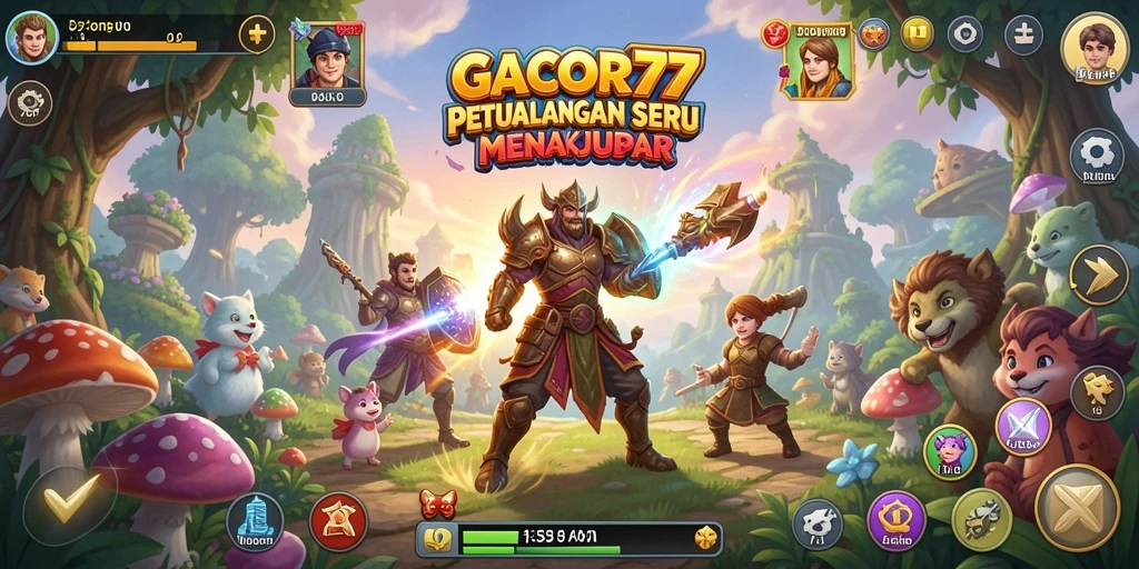 Tampilan gameplay GACOR77 dengan aksi petualangan yang mendebarkan.