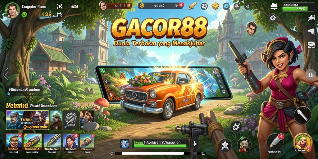 Tampilan gameplay GACOR88 yang menampilkan petualangan seru di dunia terbuka.