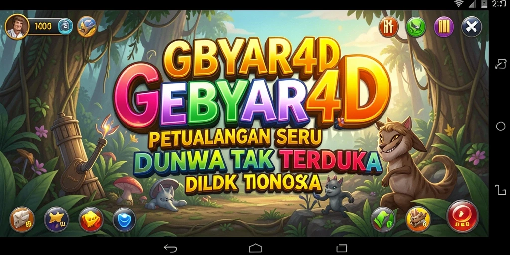 Tampilan gameplay GEBYAR4D yang penuh aksi dan petualangan.