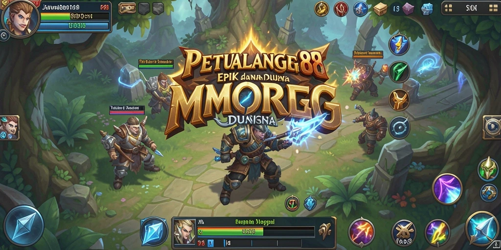 Screenshot gameplay JAWABET88 menampilkan aksi pemain dalam dunia MMORPG.