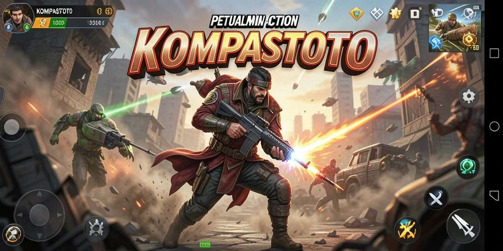 Screenshot menunjukkan aksi seru dalam gameplay KOMPASTOTO.