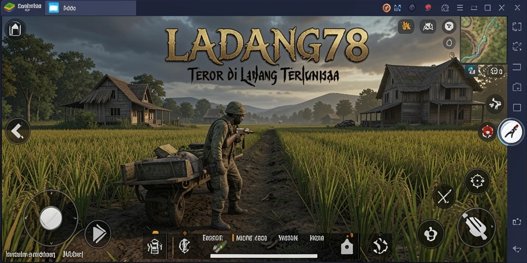 Screenshot gameplay LADANG78 menampilkan suasana Horror yang mencekam.