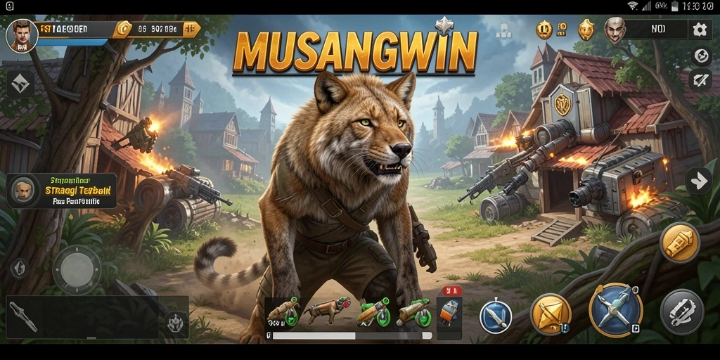 Tangkapan layar MUSANGWIN menampilkan aksi strategi yang mendebarkan dalam pertempuran.