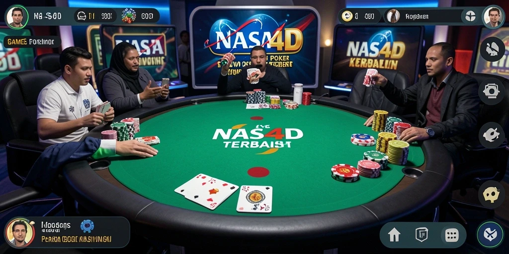 Screenshot gameplay Poker di NASA4D menunjukkan aksi seru dan kompetitif.