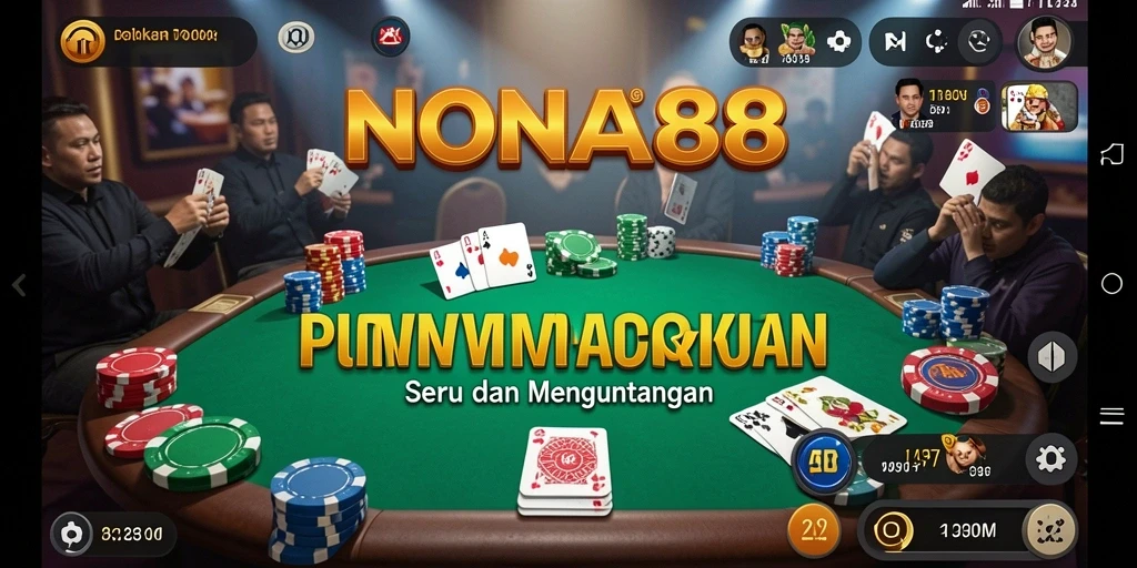 Tampilan utama NONA88 dengan gameplay Poker yang seru.