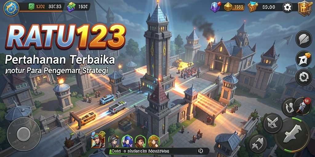 Screenshot utama gameplay menara pertahanan yang seru di RATU123.