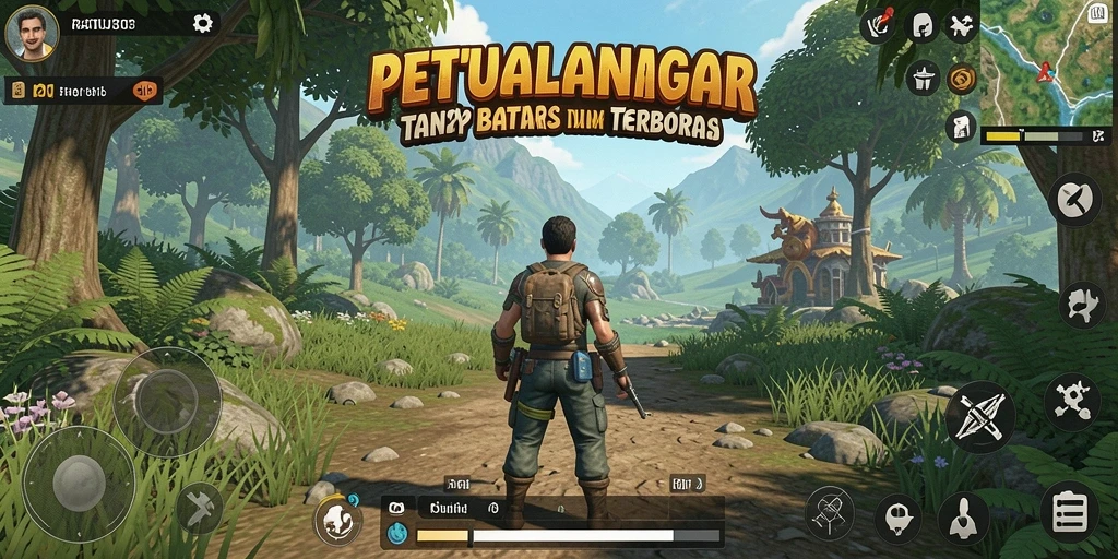 Tampilan gameplay menampilkan dunia luas penuh petualangan.