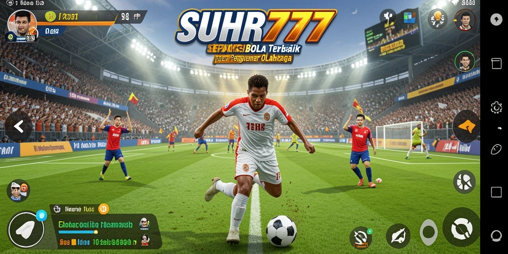 Tampilan gameplay SUHU777 dengan aksi sepak bola yang mendebarkan.