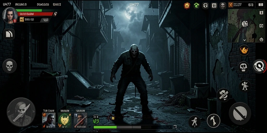 Screenshot UH77 menampilkan suasana mencekam dan gameplay yang menegangkan.